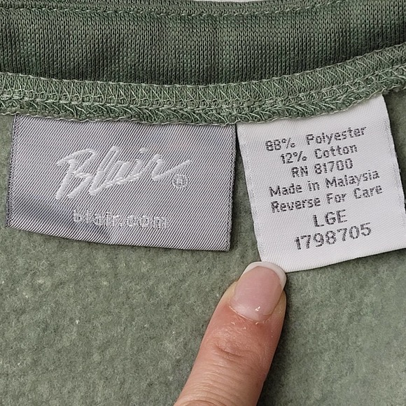 Blair Women's Sweater Green Large Button Front Pockets Soft Casual Long  Line - Picture 3 of 11